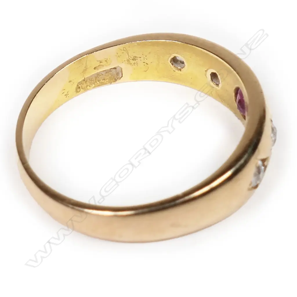 Adolph Kohn (Auckland)18ct gold ruby and diamond ring, Image 1++